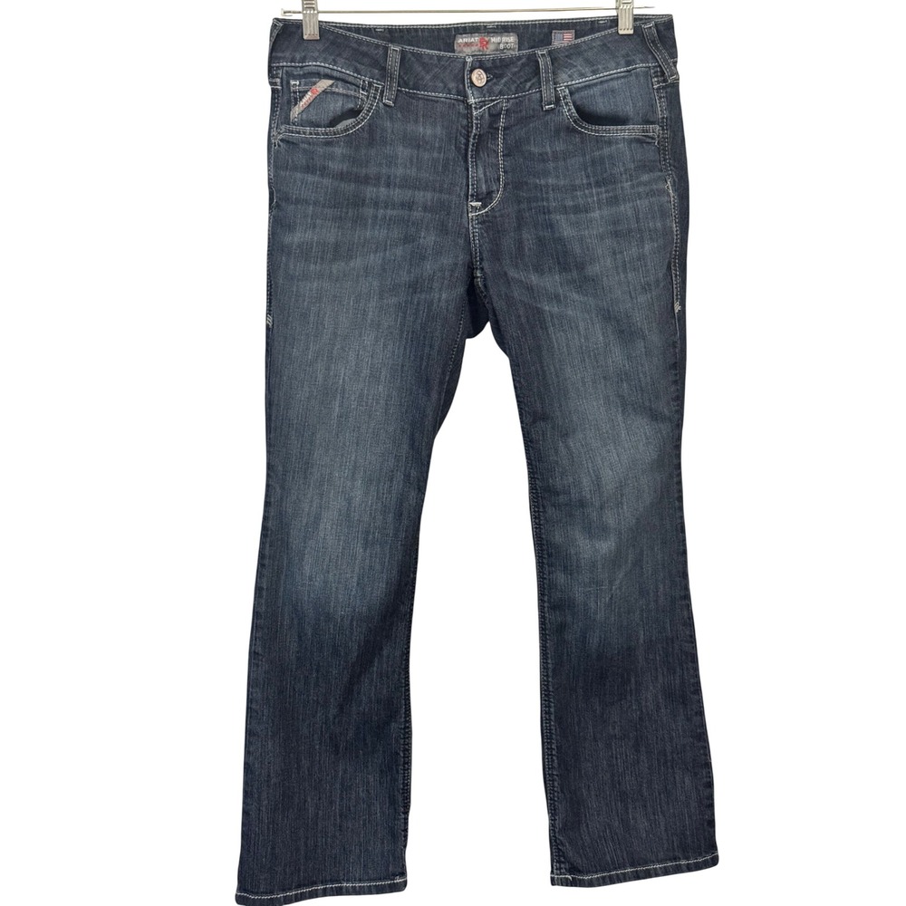 Ariat FR Mid Rise Boot Cut Jeans Dark Wash Flame Resistant Denim CAT 2 Womens